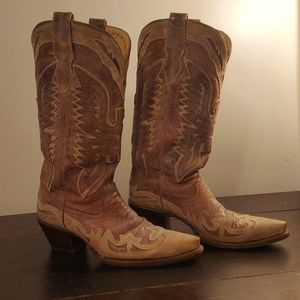 CORRAL WOMEN'S CRACKLE DISTRESSED ANTIQUE SADDLE BOOT R2227 Size 7.5